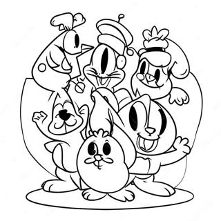 Looney Tunes Christmas Characters Coloring Page | Looney Tunes Christmas 塗色頁