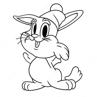 Bugs Bunny in Santa Hat Coloring Page | Looney Tunes Christmas 塗色頁