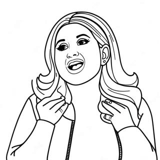 Meghan Trainor Singing on Stage Coloring Page | Meghan Trainor 塗色頁