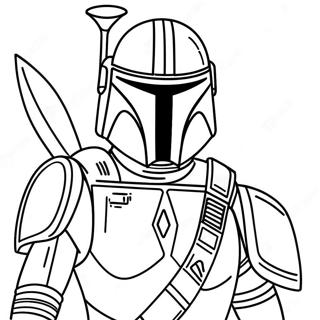 Star Wars Mandalorian Coloring Page | Star Wars Mandalorian 塗色頁