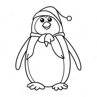 Christmas Penguin Coloring Page | Christmas Penguin 塗色頁