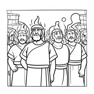 Shadrach Meshach and Abednego Coloring Page | Shadrach Meshach and Abednego 塗色頁