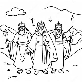 Three Wise Men Journey Coloring Page | Wise Men 塗色頁