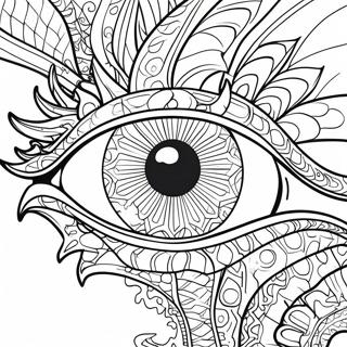 Mystical Dragon Eye Coloring Page | Dragon Eye 塗色頁