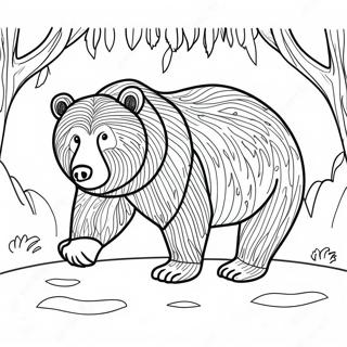 Majestic Grizzly Bear Coloring Page | Realistic Bear 塗色頁