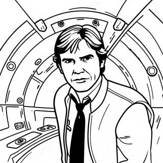Han Solo in the Millennium Falcon Coloring Page | Han Solo 塗色頁