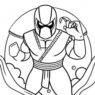 Scorpion Mortal Kombat Classic Costume Coloring Page