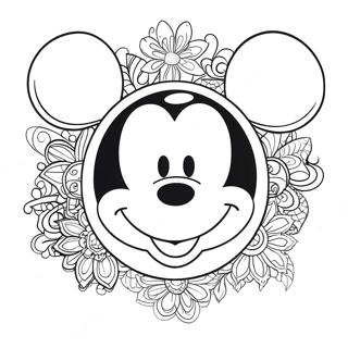 Mickey Mouse Face Coloring Page | Mickey Mouse Face 塗色頁