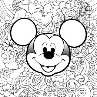 Happy Mickey Mouse Face Coloring Page | Mickey Mouse Face 塗色頁