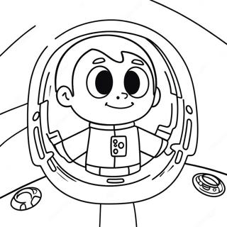Miles in His Spaceship Coloring Page | Miles from Tomorrowland 塗色頁