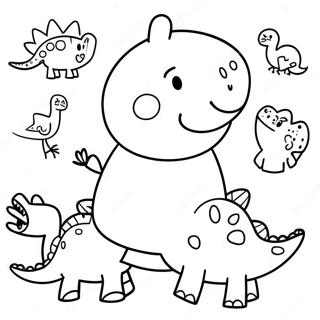 Peppa Pig Dinosaur Coloring Pages