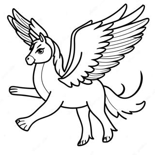 Majestic Hippogriff in Flight Coloring Page | Hippogriff 塗色頁