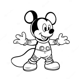 Mickey Mouse in a Colorful Spacesuit Coloring Page | Mickey Mouse Clubhouse Space Adventure 塗色頁