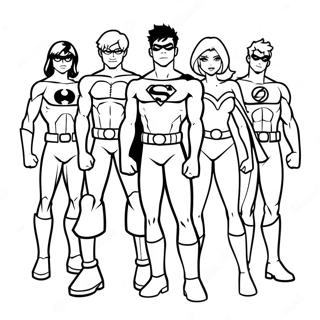 Young Justice Team Coloring Page | Young Justice 塗色頁