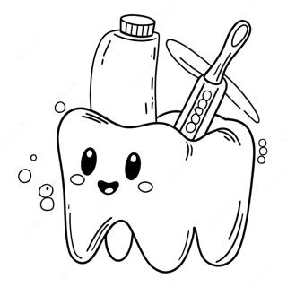 Fun Toothbrush and Tooth Coloring Page | Hygiene 塗色頁