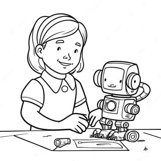 Creative Rosie Revere Building a Robot Coloring Page | Rosie Revere Engineer 塗色頁