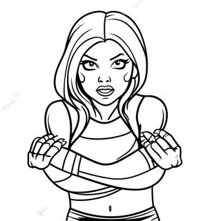 Alexa Bliss Wrestling Action Coloring Page | Alexa Bliss 塗色頁