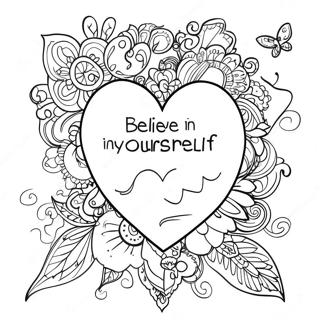 Believe in Yourself Inspirational Quote Coloring Page | Believe in Yourself 塗色頁