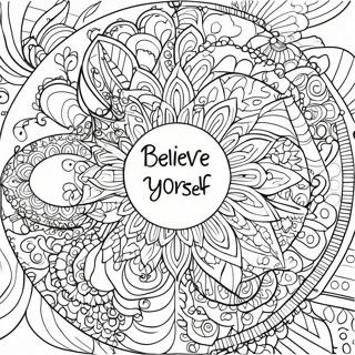Colorful Believe in Yourself Mandala Coloring Page | Believe in Yourself 塗色頁