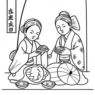 Hinamatsuri Festival Coloring Page | Hinamatsuri 塗色頁