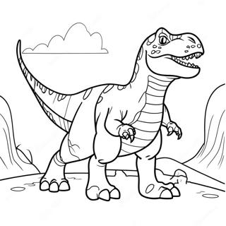 Giganotosaurus Roaring Coloring Page | Giganotosaurus Jurassic World Dominion 塗色頁