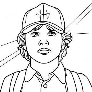 Stranger Things Steve in Upside Down Coloring Page | Stranger Things Steve 塗色頁