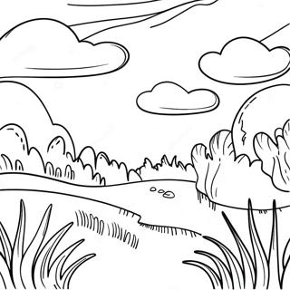 Grassland Landscape Coloring Page | Grassland 塗色頁