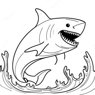 Ferocious King Shark in Action Coloring Page | King Shark 塗色頁