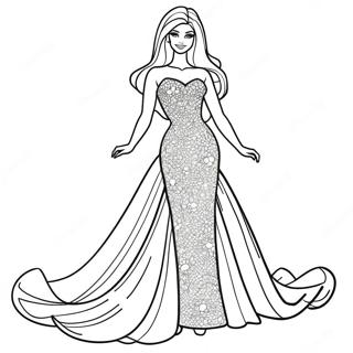 Barbie in a Sparkling Dress Coloring Page | Barbie and Her Sisters 塗色頁