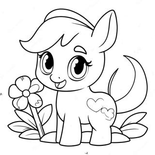 Cute Apple Bloom with Flowers Coloring Page | Apple Bloom 塗色頁