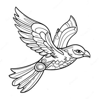 Majestic Thunderbird in Flight Coloring Page | Thunderbird 塗色頁