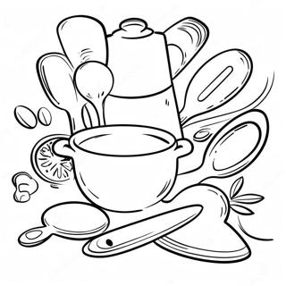 Cooking Utensils Coloring Page | Cooking Utensils 塗色頁