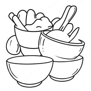 Colorful Mixing Bowls Coloring Page | Cooking Utensils 塗色頁