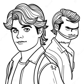 Cool Steve Harrington with Hair Coloring Page