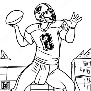 Tom Brady Action Pose Coloring Page | Tom Brady 塗色頁