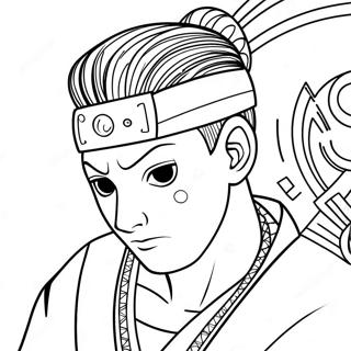 Shikamaru in Thoughtful Pose Coloring Page | Shikamaru 塗色頁