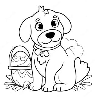 Easter Dog Coloring Page | Easter Dog 塗色頁