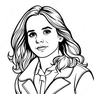 Emma Watson as Hermione Granger Coloring Page | Emma Watson 塗色頁