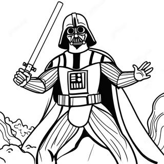 Darth Vader in Epic Battle Coloring Page
