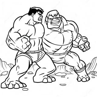 Hulk vs Abomination Epic Battle Coloring Page | Hulk vs Abomination 塗色頁