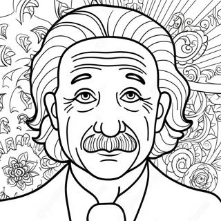Albert Einstein Portrait Coloring Page | Albert Einstein 塗色頁