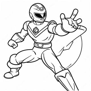 Power Rangers Megaforce Action Pose Coloring Page | Power Rangers Megaforce 塗色頁