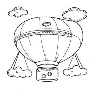 Colorful Blimp in the Sky Coloring Page | Blimp 塗色頁