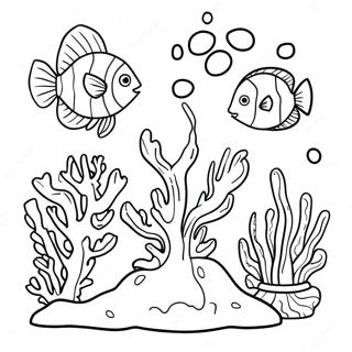 Colorful Coral Reef Coloring Page | The Deep 塗色頁