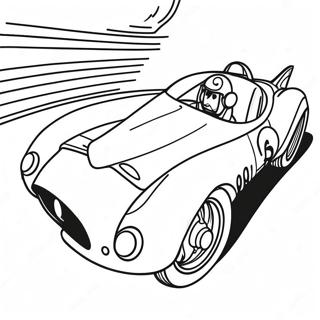 Speed Racer in Fast Car Coloring Page | Speed Racer 塗色頁