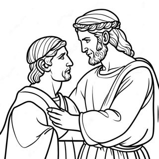 David and Jonathan Friendship Coloring Page | David and Jonathan 塗色頁