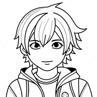 Boy Emo Anime Character Coloring Page | Boy Emo Anime 塗色頁