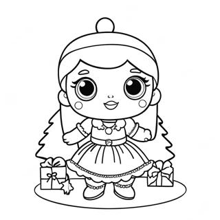 Sparkling LOL Doll Christmas Tree Coloring Page | Lol Doll Christmas 塗色頁