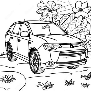 Mitsubishi Outlander SUV Coloring Page | Mitsubishi 塗色頁