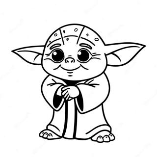 Cheerful Yoda Birthday Coloring Page | Happy Birthday Star Wars 塗色頁